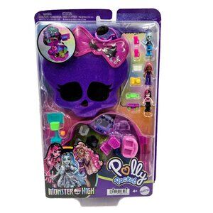 Polly Pocket Monster High Compact Playset BNIB 3 Micro Dolls Accessories Dracula